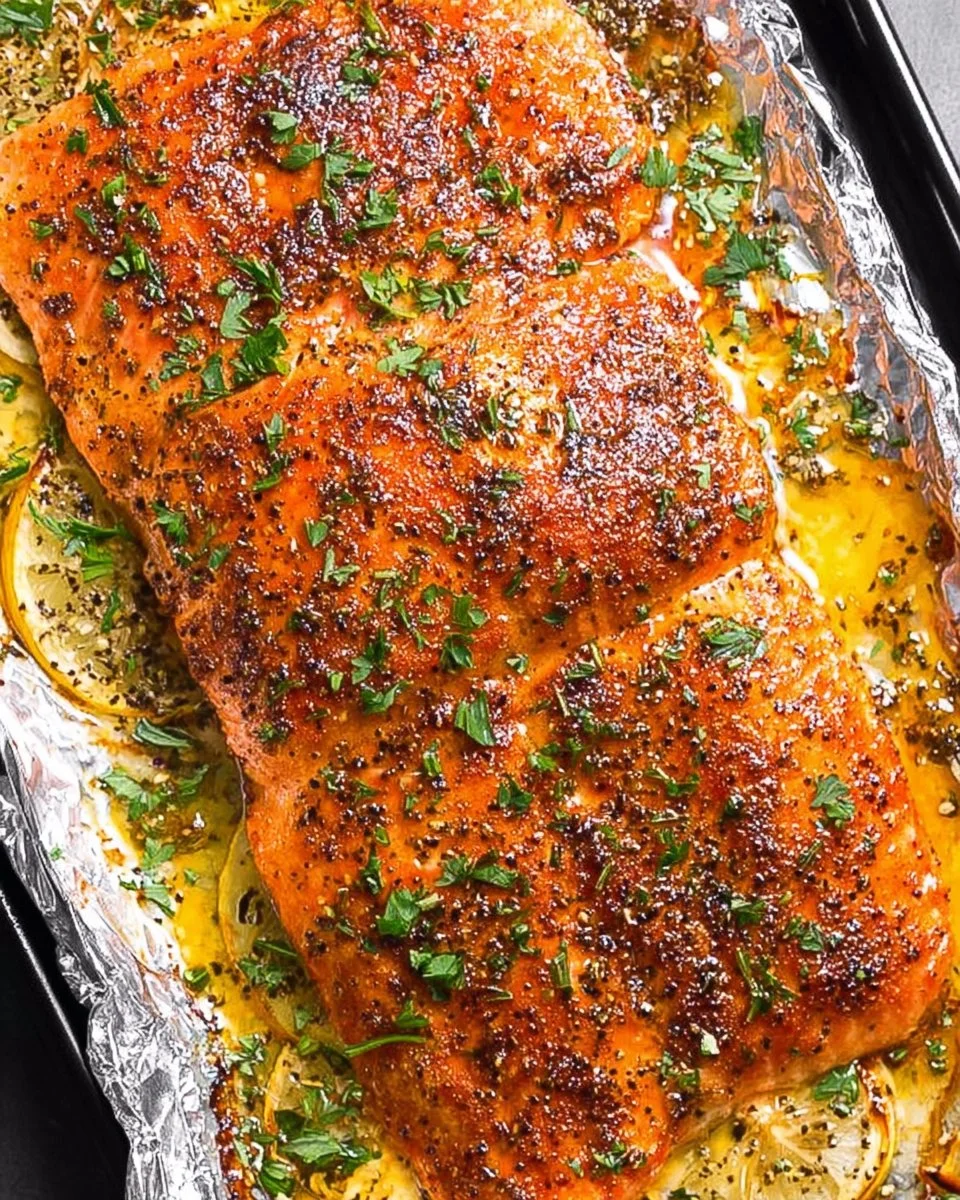 Oven baked salmon plated with vegetables, an easy family meal