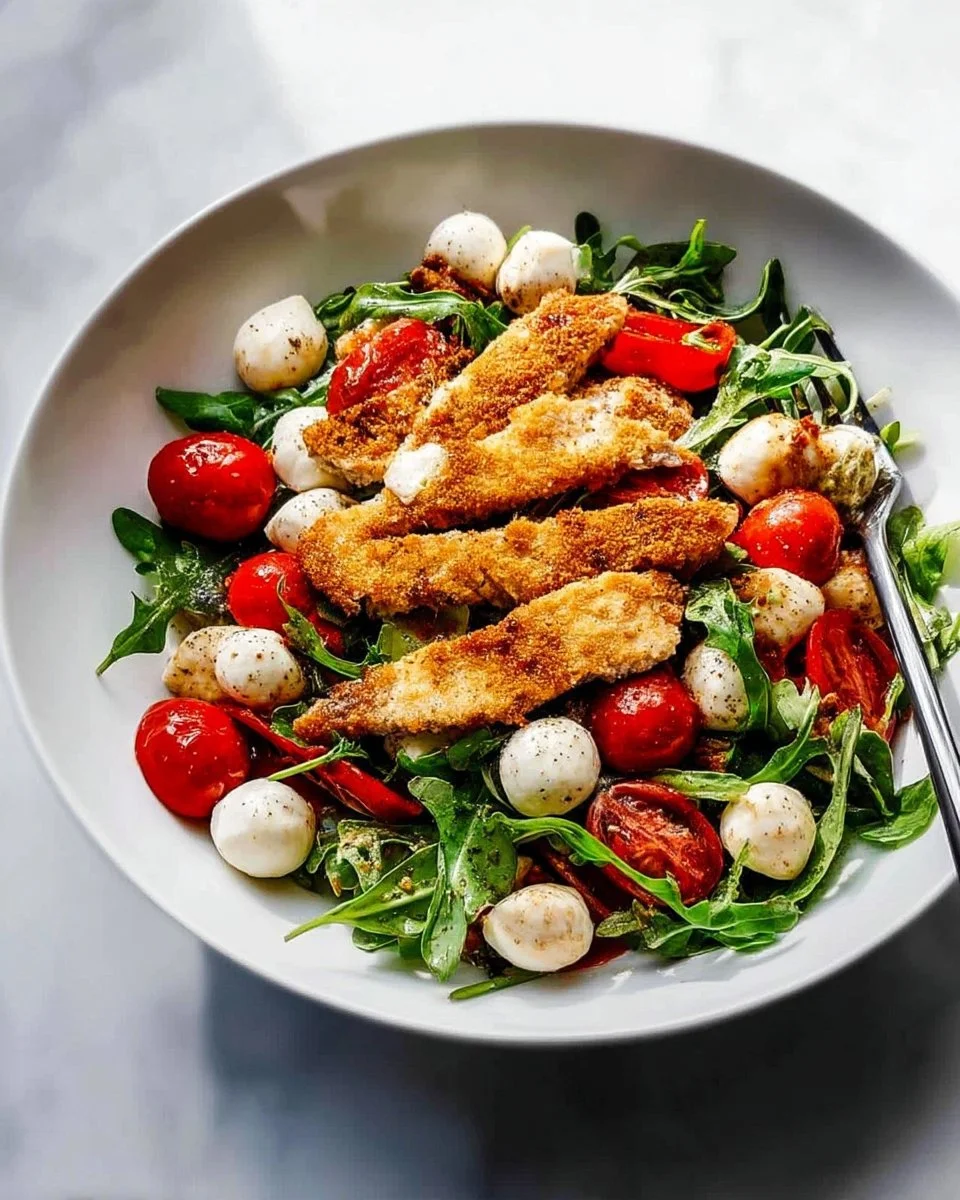 Delicious Parmesan Chicken Salad with fresh ingredients and creamy dressing