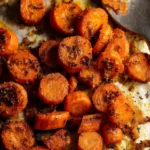 Delicious Parmesan Crusted Carrots baked to perfection