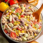 Delicious Southwest Chicken Salad with grilled chicken, corn, and avocado