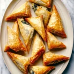 Delicious homemade Spanakopita with spinach and feta cheese filling