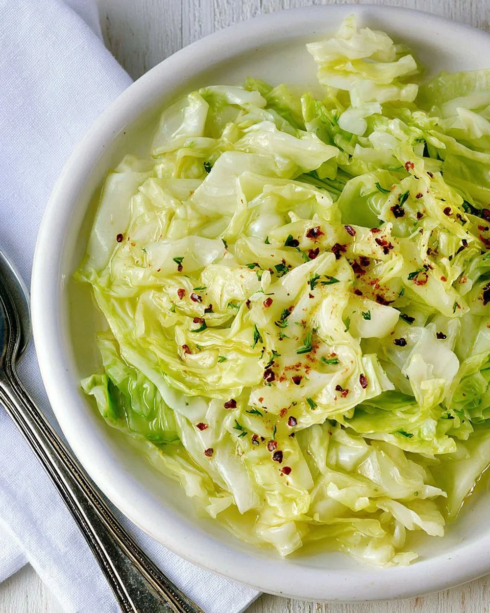 Steamed Cabbage with Garlic and Butter