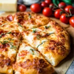 Homemade sourdough pizza crust fresh out of the oven