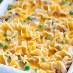 Delicious Tuna Casserole with Cream of Mushroom topping