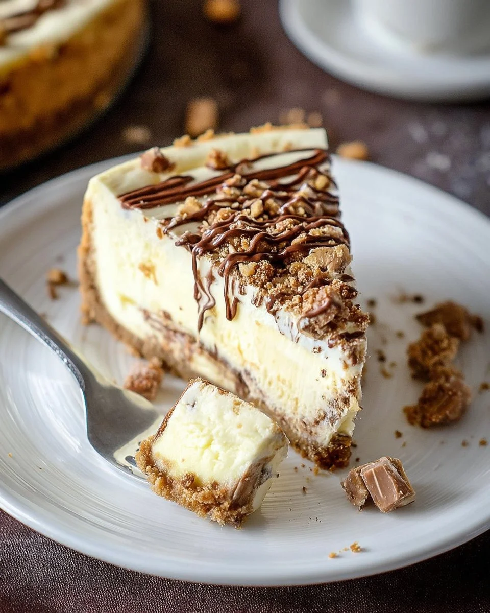 White Chocolate Toffee Bar Cheesecake