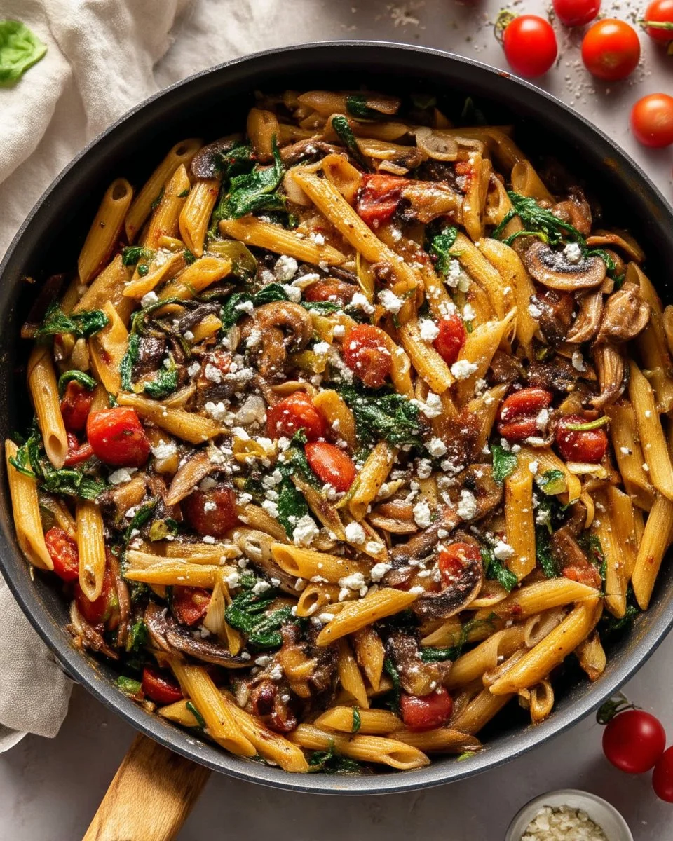 Bowl of freshly made pasta with herbs and tomatoes, ready in 15 minutes