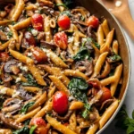 Plate of fresh pasta fresca garnished with herbs and tomatoes