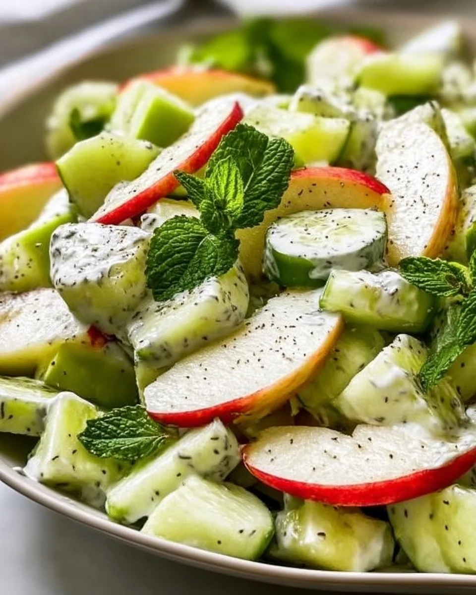 Apple Cucumber Salad with Creamy Yogurt Dressing