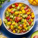 Delicious avocado mango salad with vibrant colors and fresh ingredients