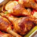 Deliciously seasoned Baked Turkey Drumsticks ready to serve