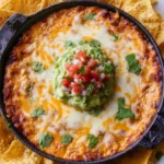 Homemade bean and cheese dip served with tortilla chips