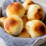 Freshly baked potato rolls made in a bread machine
