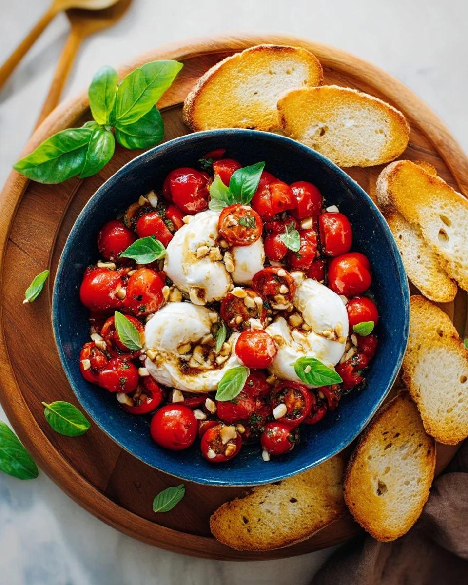 Burrata with Tomatoes and Basil