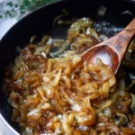 Sautéed caramelized onions adding flavor to a dish