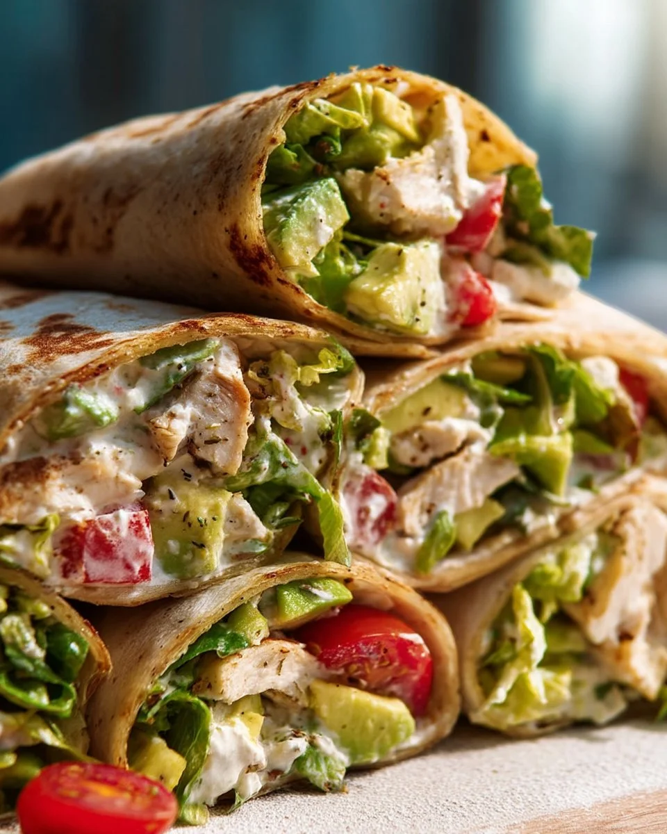 Chicken Avocado Caesar Salad Wrap