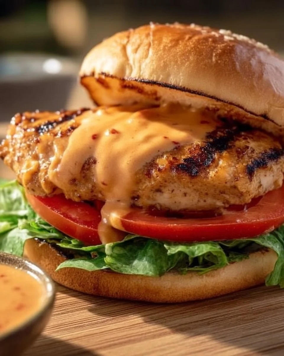 Delicious Chipotle Chicken Sandwich with grilled chicken and chipotle sauce.