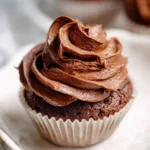 Delicious homemade chocolate frosting made from cocoa and butter.