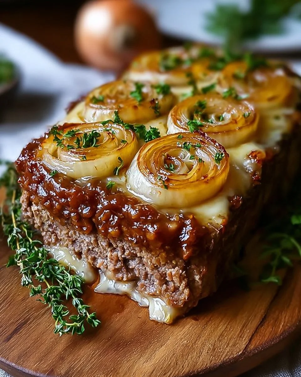 Classic French Onion Meatloaf with Cheesy Comfort Twist