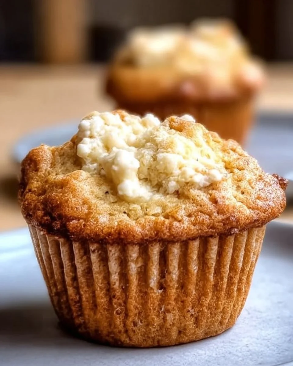 Healthy cottage cheese banana muffins without sugar