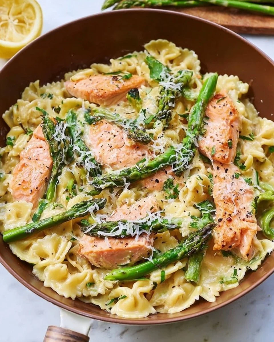 Creamy Salmon Asparagus Pasta