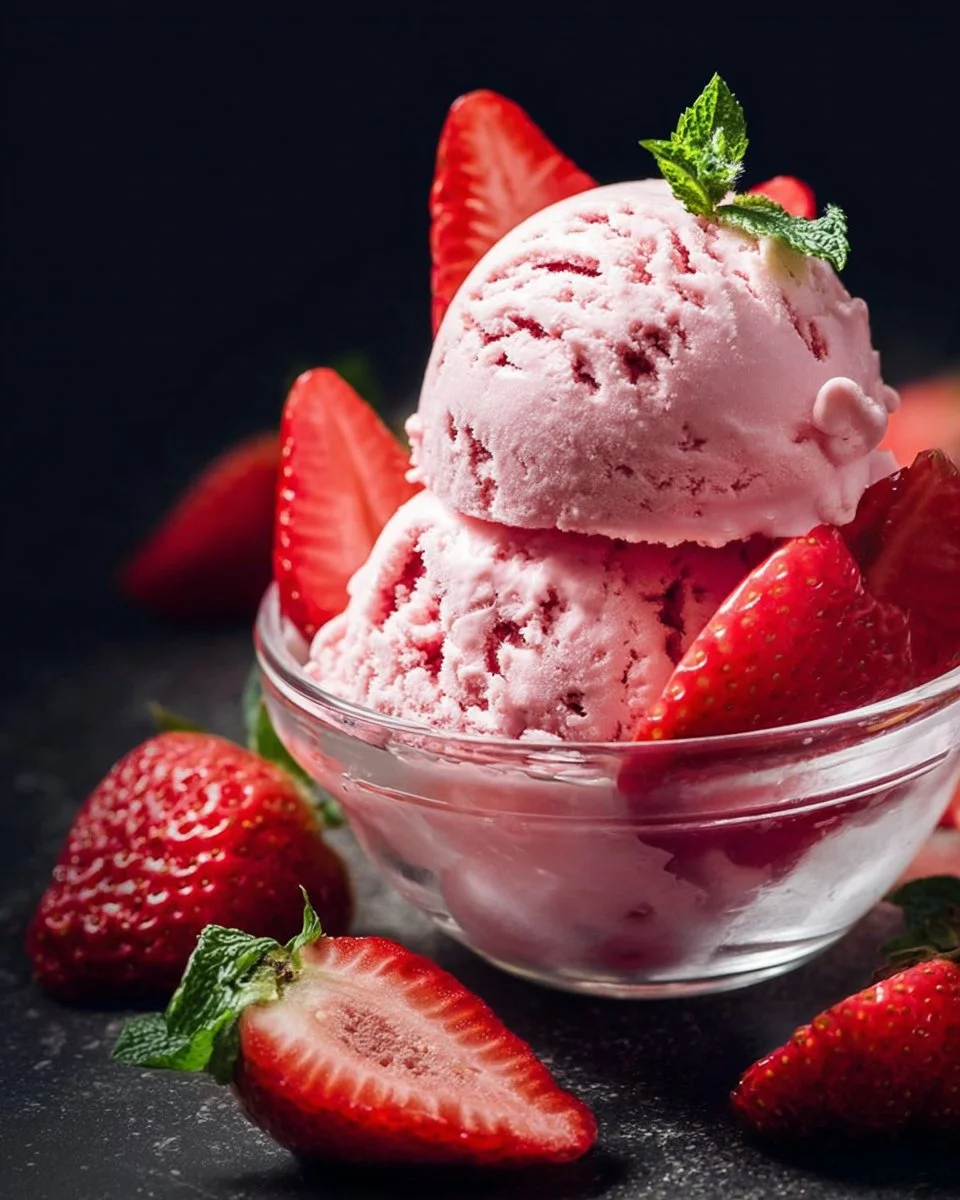 Creamy Strawberry Ice Cream