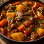 Delicious Crock Pot beef stew with tender meat and vegetables