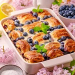 Delicious blueberry cream cheese danish bake with flaky pastry