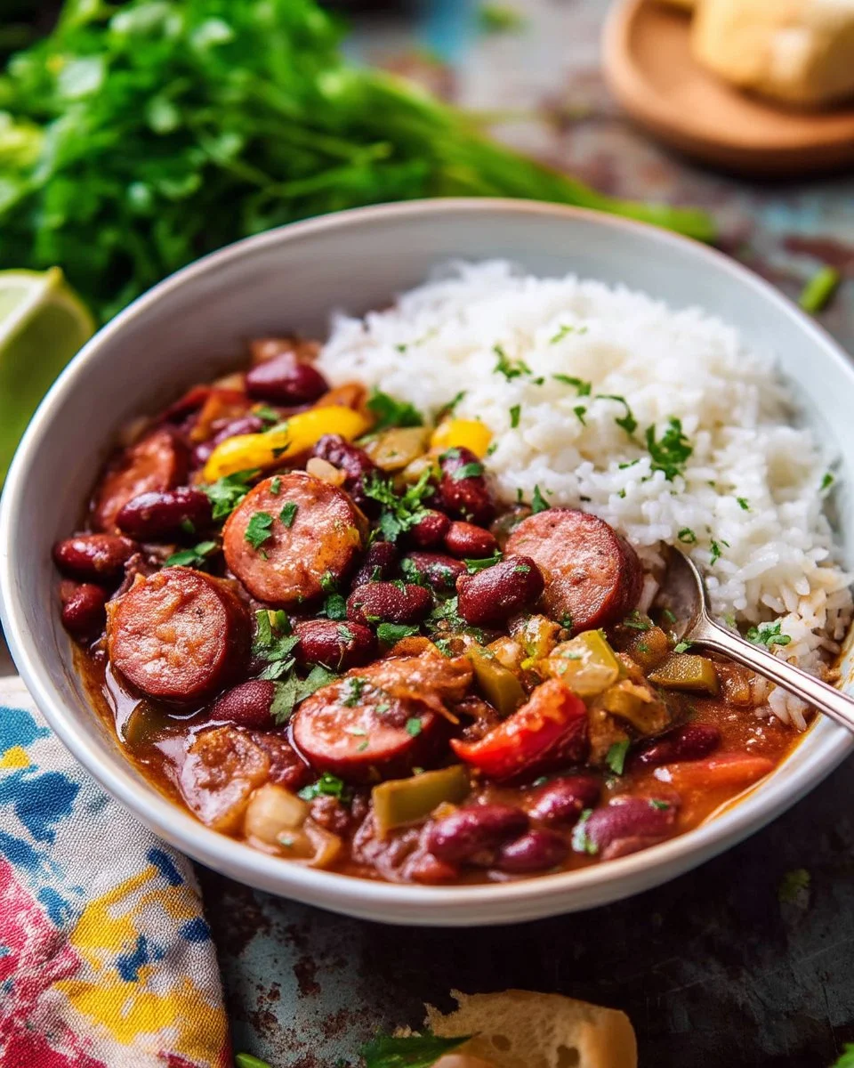 Easy Red Beans and Rice with Sausage
