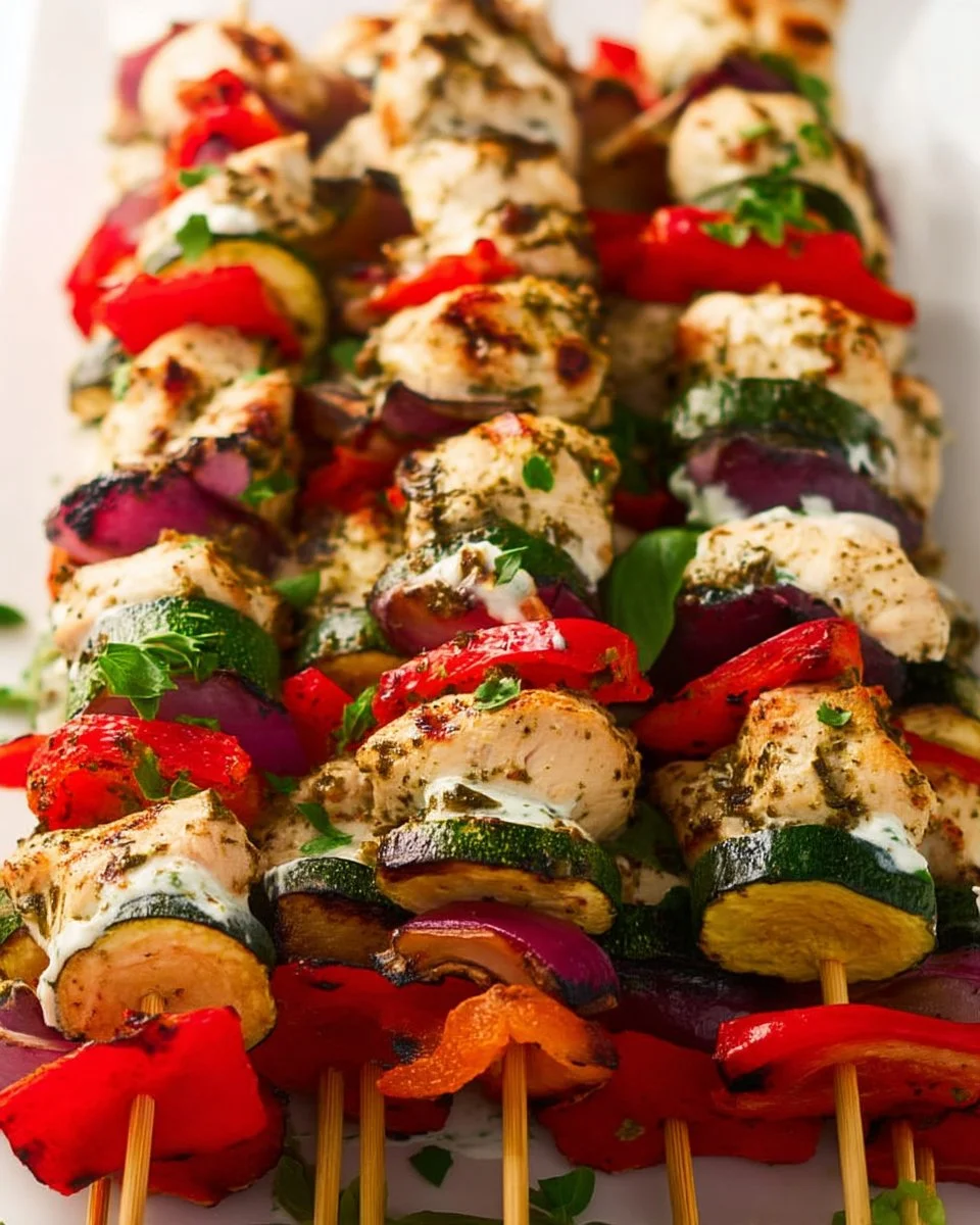 Greek Chicken Kebabs with Tzatziki Sauce