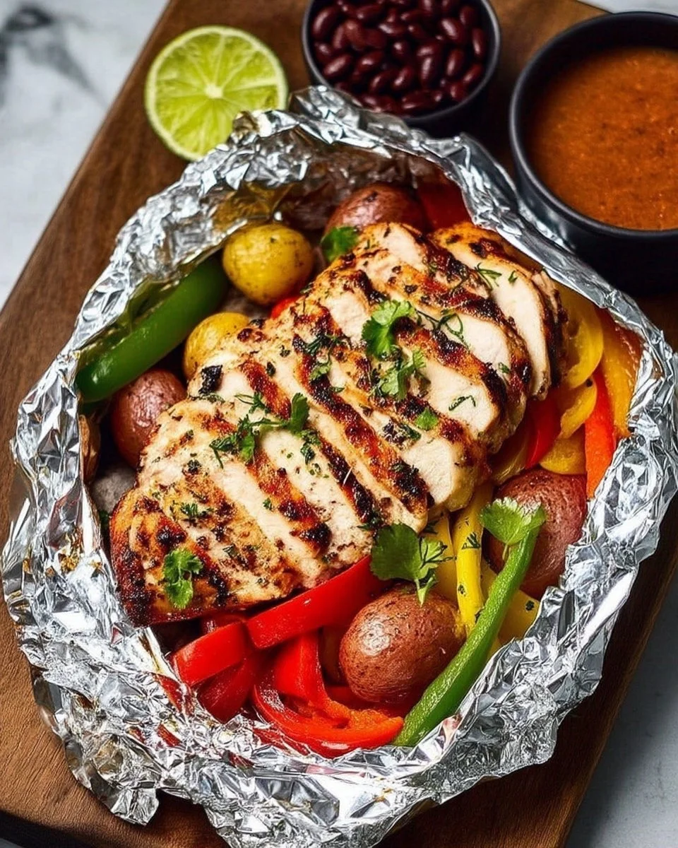 Grilled Chicken and Vegetable Foil Packets