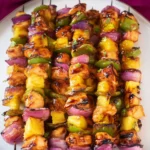 Hawaiian Chicken Kebabs grilled with tropical flavors and colorful vegetables
