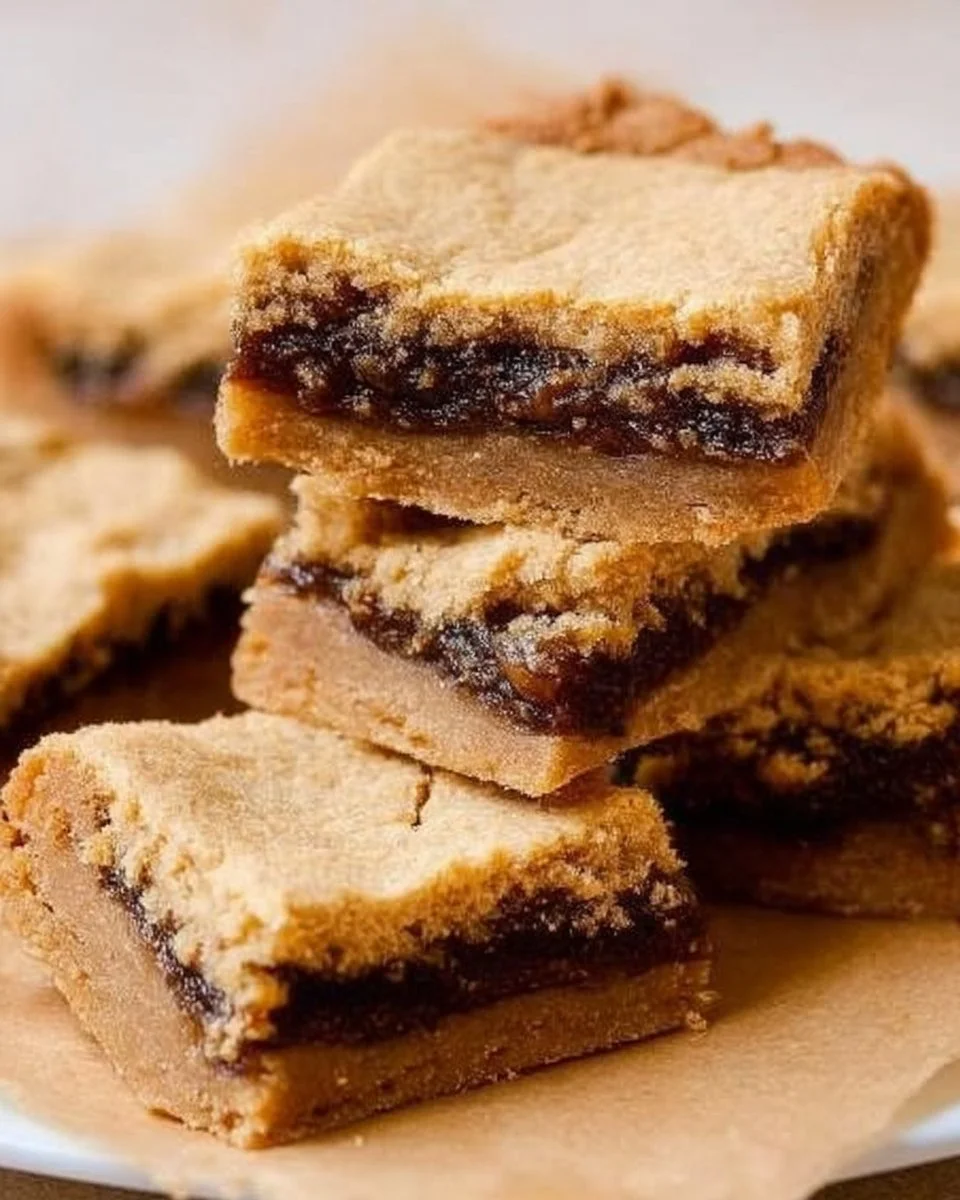 Homemade Fig Newtons on a plate, showcasing their soft texture and fig filling.