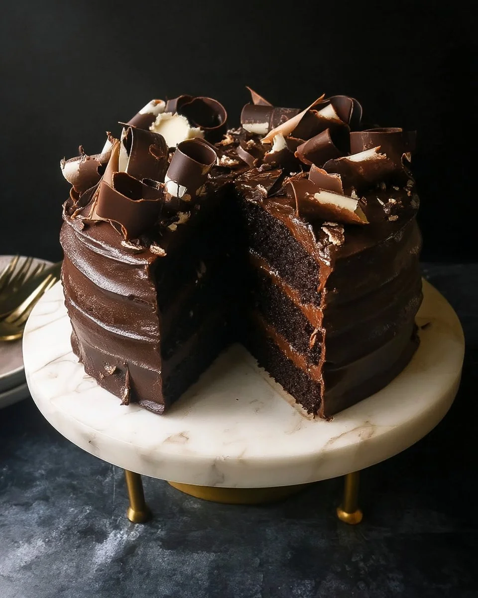Delicious Love at First Sight Chocolate Cake with rich chocolate frosting