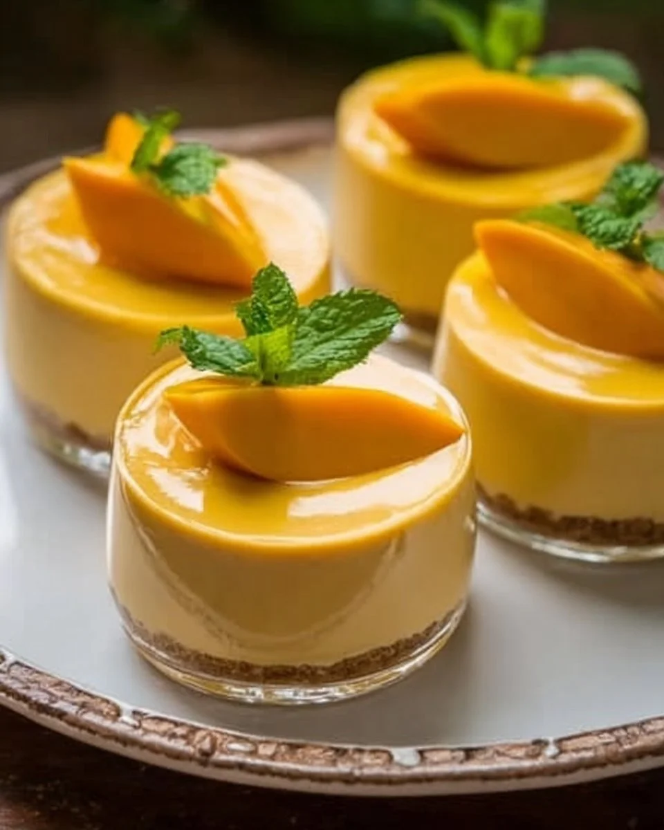 Delicious mango mousse cups served as a refreshing dessert