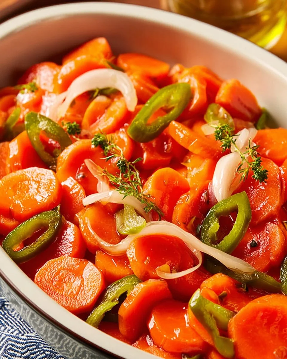 Marinated carrot salad with fresh herbs and spices