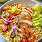 Delicious Mexican Chicken Bowl filled with fresh ingredients and spices