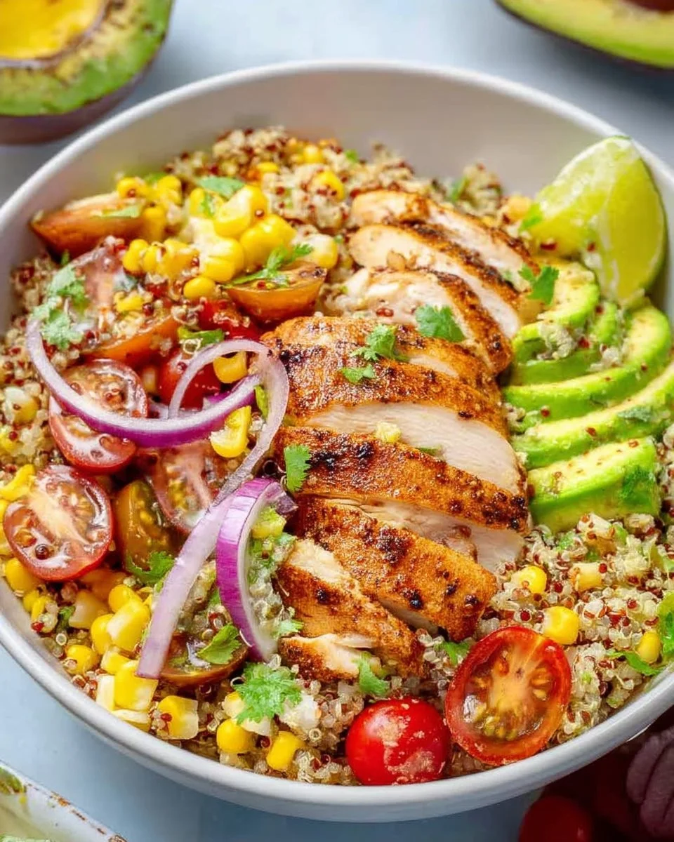 Delicious Mexican Chicken Bowl filled with fresh ingredients and spices