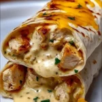 Delicious cheesy garlic chicken wraps ready to enjoy