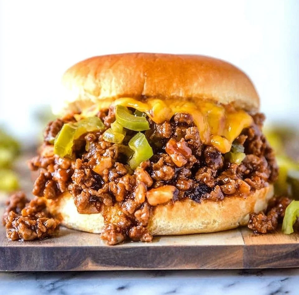 Delicious one-pot homemade sloppy joes served in a bun with toppings