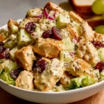 Quick and flavorful Honey Mustard Chicken Salad in a bowl