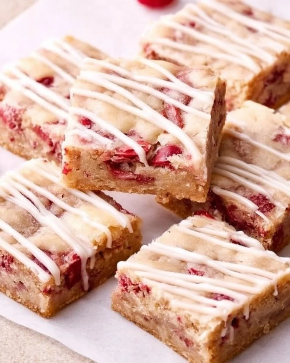 Raspberry White Chocolate Blondies