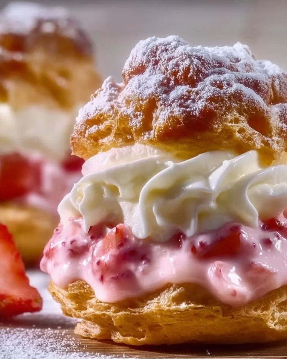 Rhubarb Cream Puffs