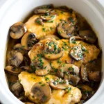 Delicious Slow Cooker Chicken Marsala with mushrooms and Marsala wine sauce