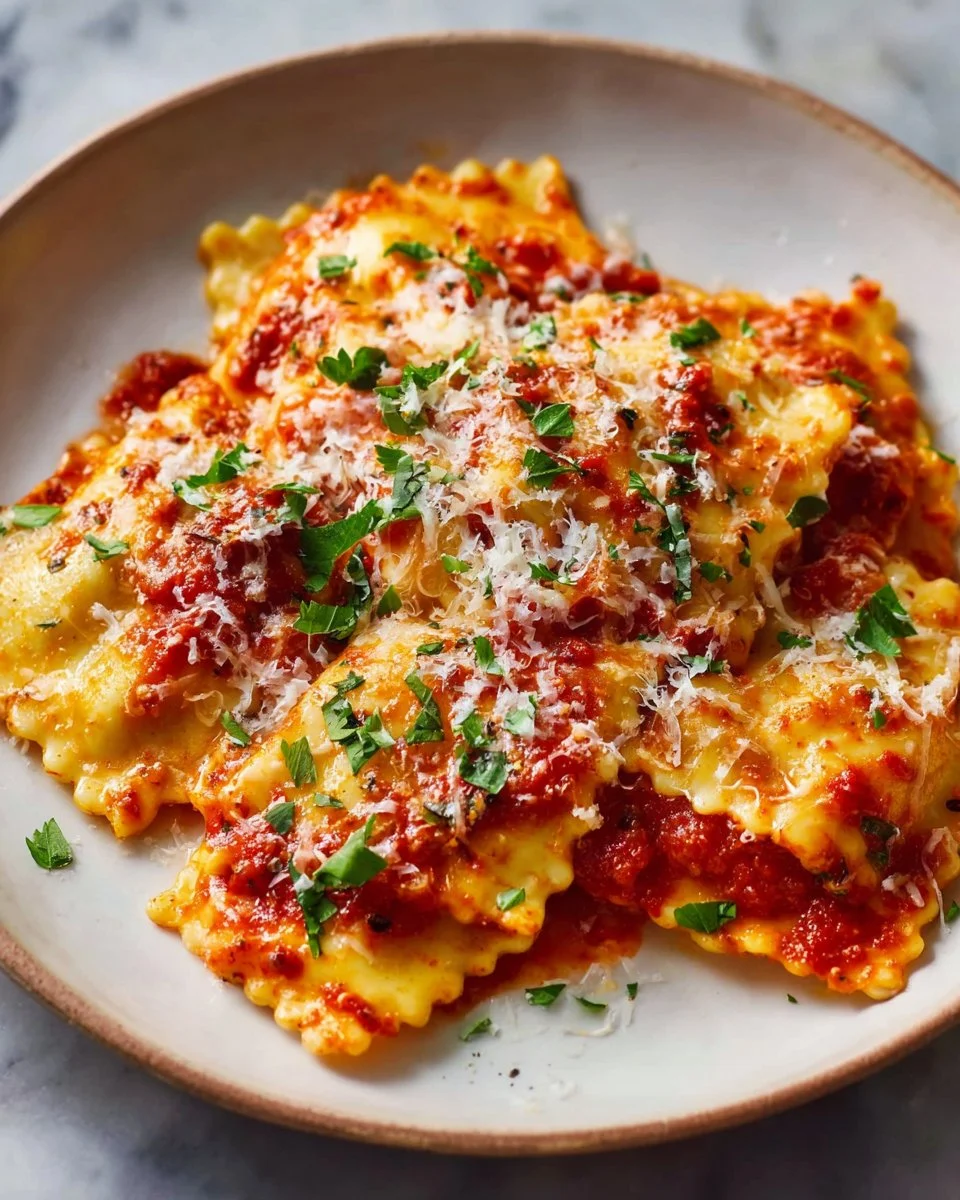Delicious slow cooker lasagna served on a plate with cheese and herbs