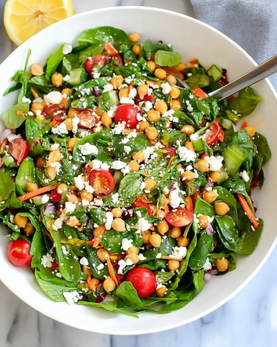Spinach Chickpea Salad Recipe