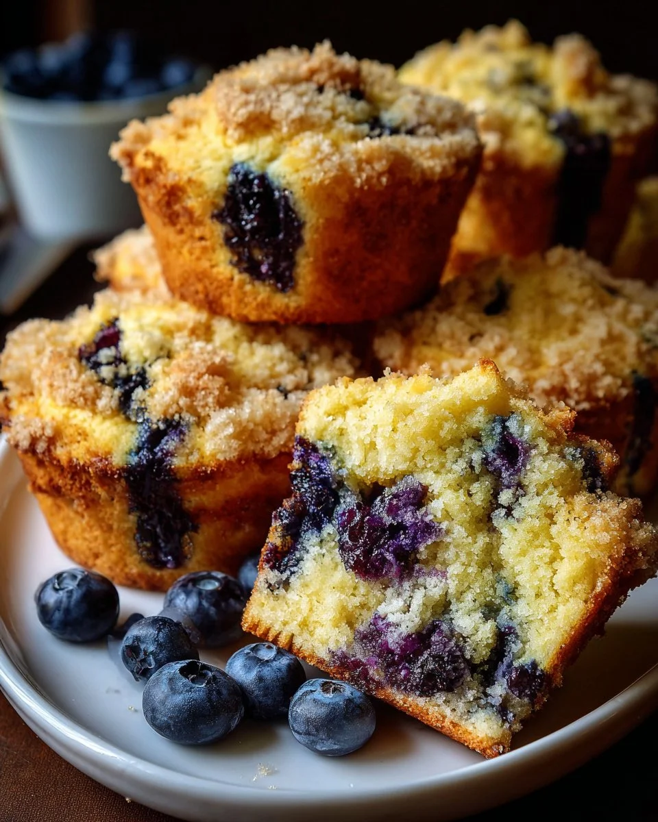 Freshly baked blueberry muffins ready for Spring brunch