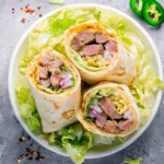 Delicious Steak Burrito filled with tender beef and fresh toppings