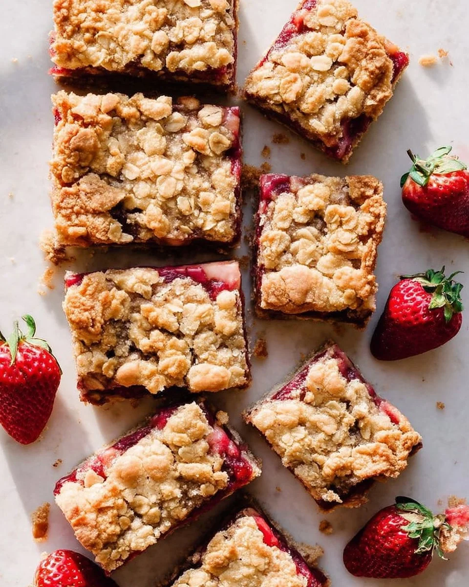 Strawberry Rhubarb Crumb Bars