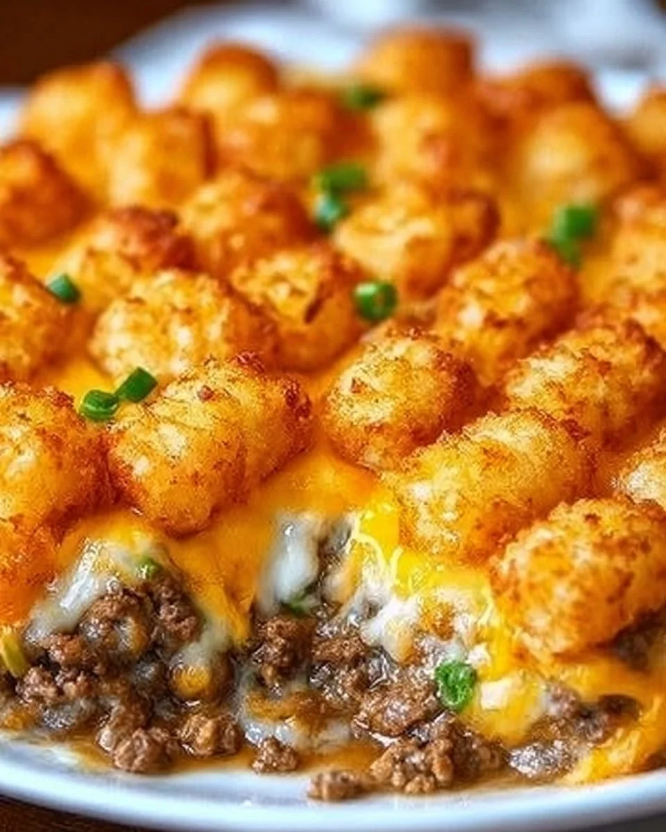Tater Tot Casserole with Ground Beef