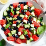 Refreshing Watermelon Cucumber Feta Salad with vibrant ingredients